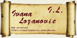 Ivana Lozanović vizit kartica